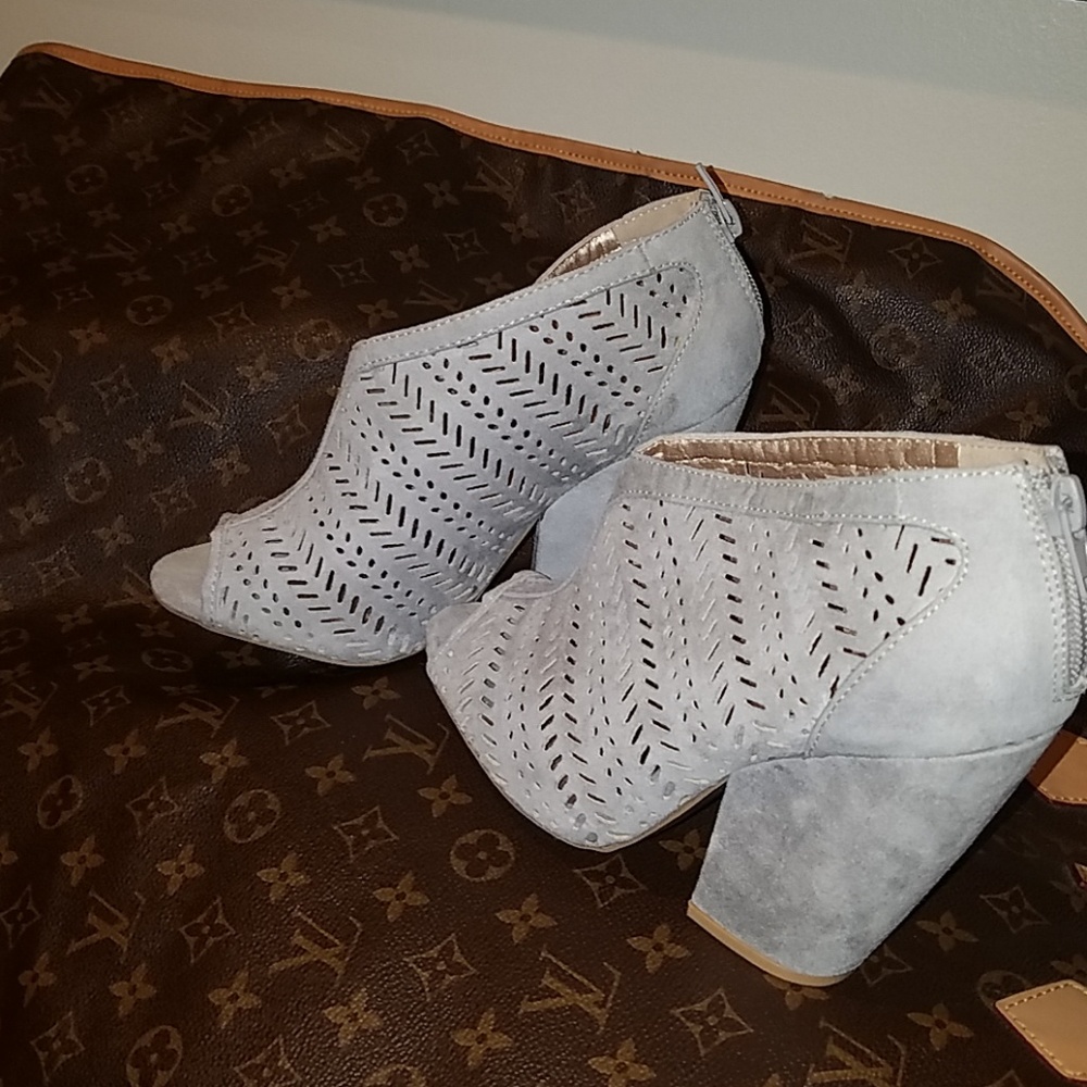 Sude open toe heel booties - Picture 3 of 3